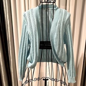 Cyrus Light Blue Open Knit Cardigan